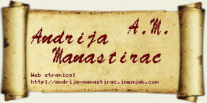 Andrija Manastirac vizit kartica
